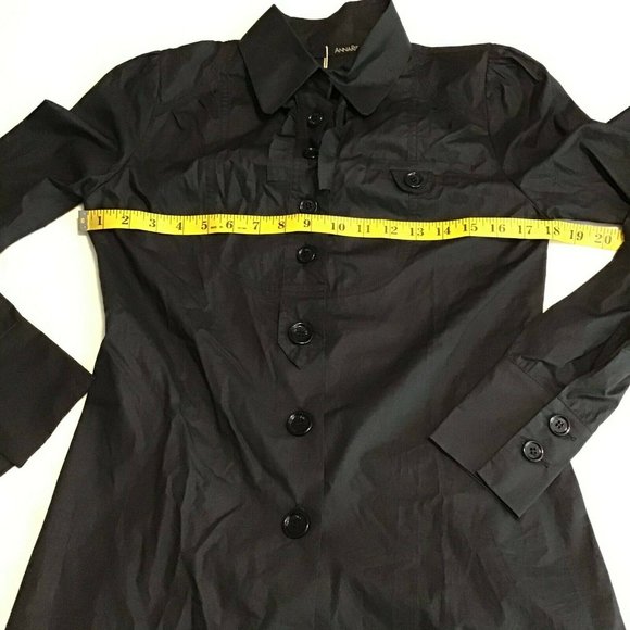 ANNARITA N Women's Black Classic Long Sleeve Button Up Casual Shirt Size 6 - Picture 6 of 11